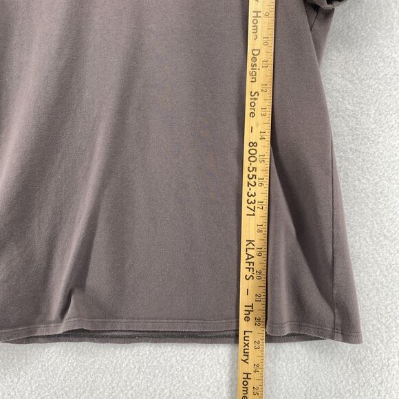 EILEEN FISHER Top M Stretch Organic Cotton Jersey Crewneck Short Sleeve Gray USA - Picture 9 of 10